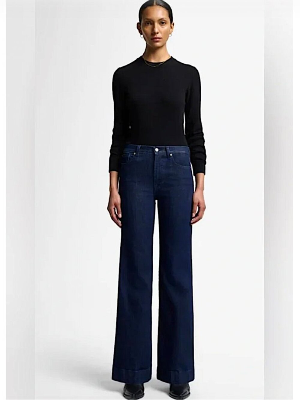 7 FOR ALL MANKIND Modern Dojo Soho Classic Jeans Wide Flare Leg Dark Wash